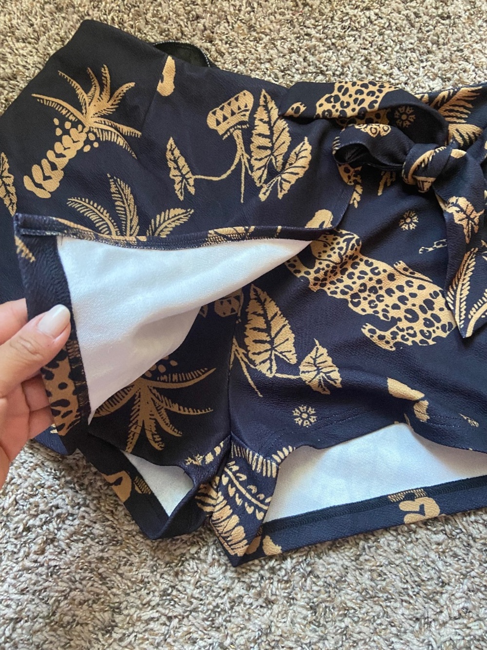 Tropical leopard print skort